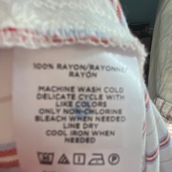 LOFT Women's Striped Button Down Shirt Long‎ Sleeve Top Cotton Casual Red White - Picture 7 of 7